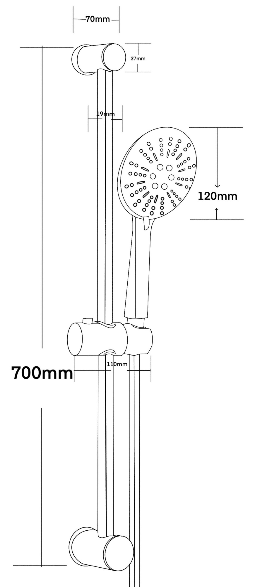Душевой гарнитур Voda VSS15Black черный