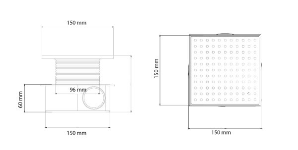 Душевой лоток Boheme Smart Design 15x15 984-15-CR хром