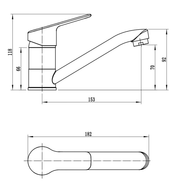 Смеситель для кухонной мойки Voda Wave WA15 хром