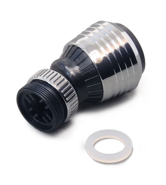 Насадка колокол на шарнире с переходником Voda VNABALLS хром с черным