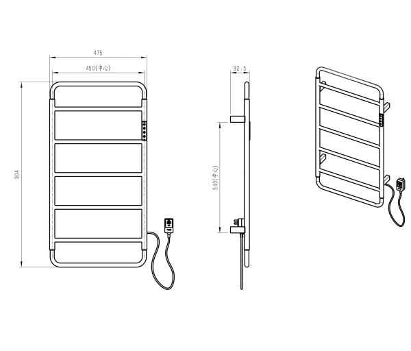 Полотенцесушитель электрический Wonzon & Woghand Wismar WW-AL202-BG золото брашированный