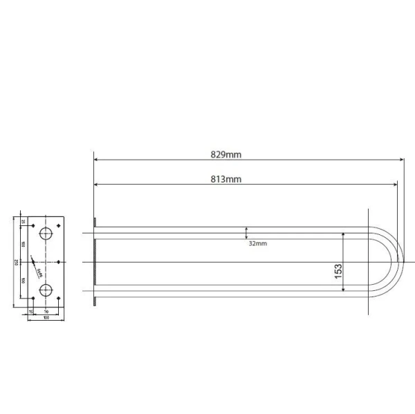 Поручень Bemeta Help Program 301102061 сталь опорный U-образный