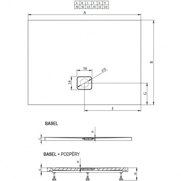 Душевой поддон Riho Basel 90x90 D005017005 белый