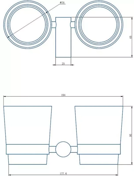 Держатель для стакана двойной Haiba HB8408-7 черный