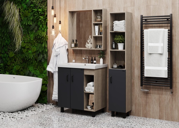 Тумба под раковину Onika Тимбер 107057 65 см серая матовая (раковина Фостер 70)