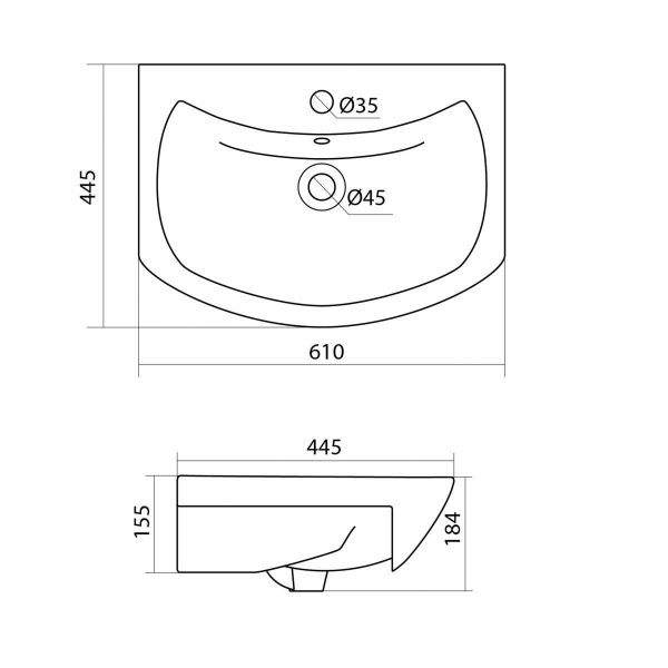 Встраиваемая раковина Santek Балтика 1WH110246 60 см белая