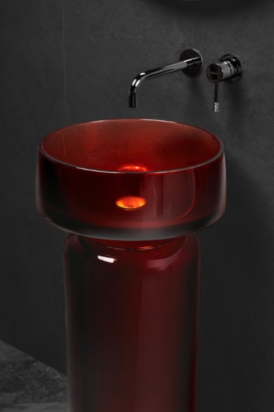 Накладная раковина Boheme Glow 810-G-BUR burgundy полиэфирная