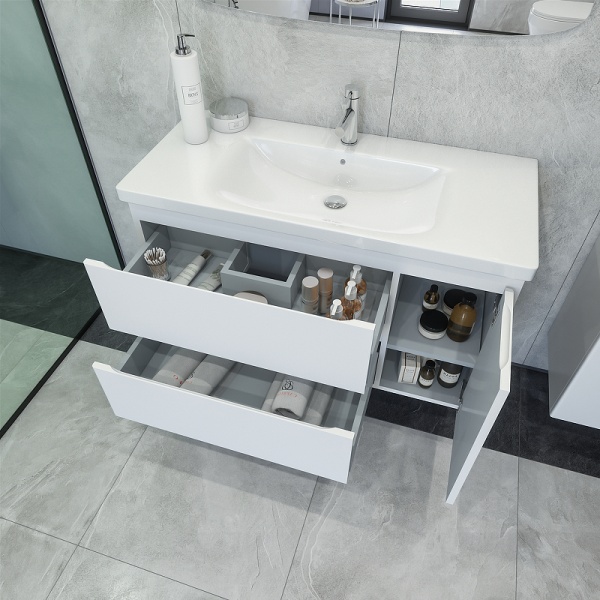 Тумба с раковиной Caprigo Forte 36115R-SF027 100 см белая