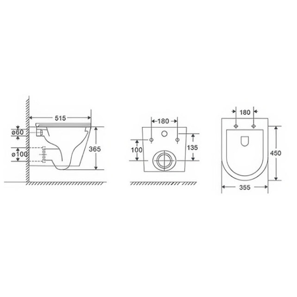 Унитаз подвесной Caprigo Modern T-1893 белый