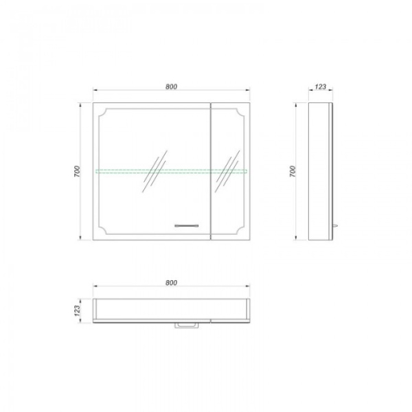 Зеркальный шкаф Kакса-А Sharm 005343 80 см синий