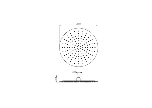 Верхний душ Wonzon & Woghand WW-88DP04-MB черный матовый