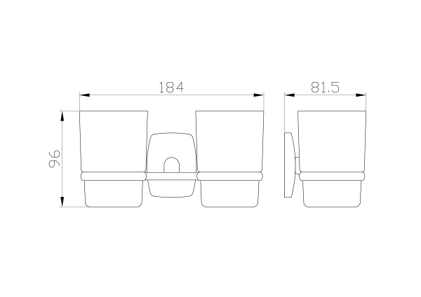 Стакан для зубных щеток Wonzon & Woghand Porto WW-1801 хром глянцевый с держателем