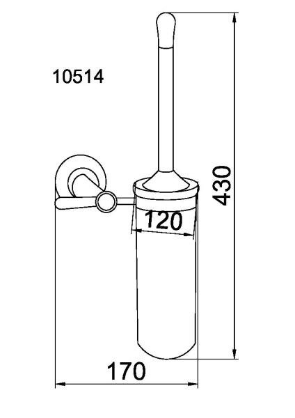 Туалетный ершик Boheme Chiaro 10514 глянцевое золото