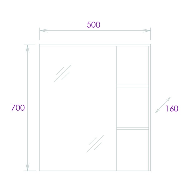Зеркальный шкаф Onika Легран 205022 50 см дуб галифакс
