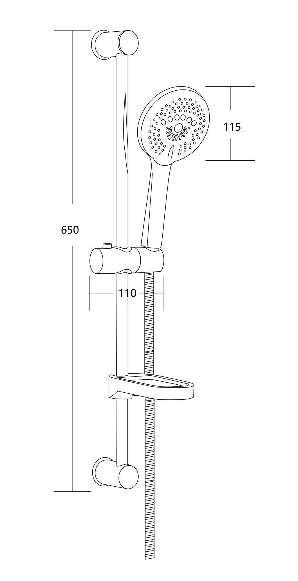 Душевой гарнитур Voda VSS18 хром