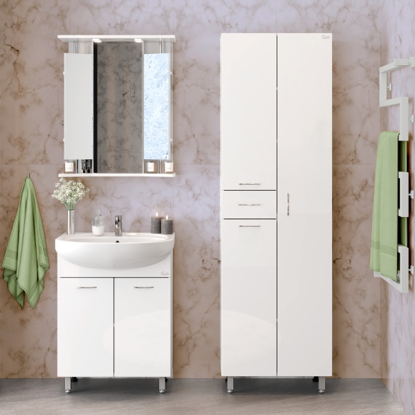 Пенал Onika Модерн 405209 50 см R белый с бельевой корзиной