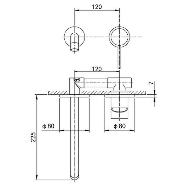 Встраиваемый смеситель Caprigo Don 53-027-NER черный