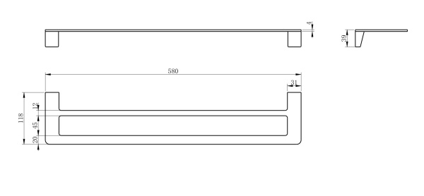 Полотенцедержатель Wonzon & Woghand WW-V2102-MB черный брашированный двойной