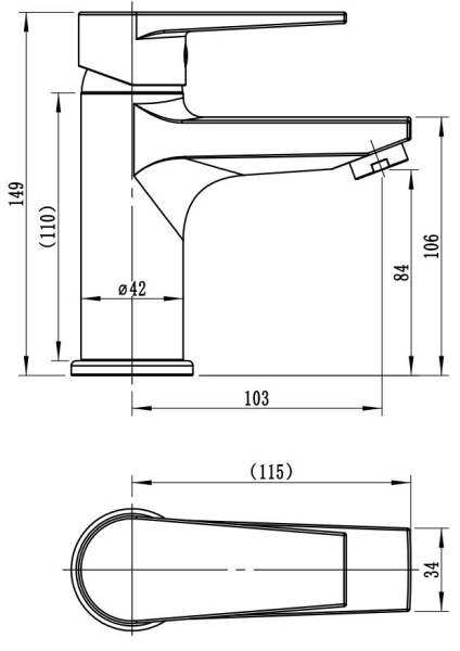 Смеситель для раковины Esko Budapest Black BT27HB черный