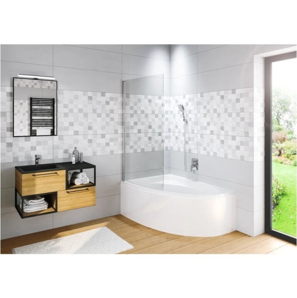 Шторка на ванну Riho Novik 90x150 G003039120 профиль хром