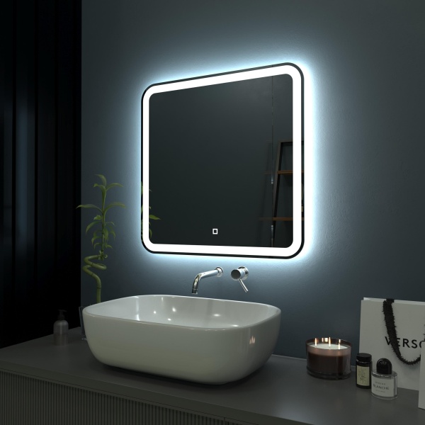 Зеркало Onika Магна 70x70 207046 белое с подсветкой и сенсором