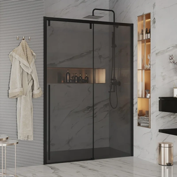 Душевая дверь Ambassador Intense 150x200 110022204IBB профиль черный, стекло прозрачное