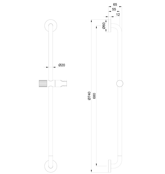 Душевая штанга Wonzon & Woghand WW-SL05-MW белый матовый
