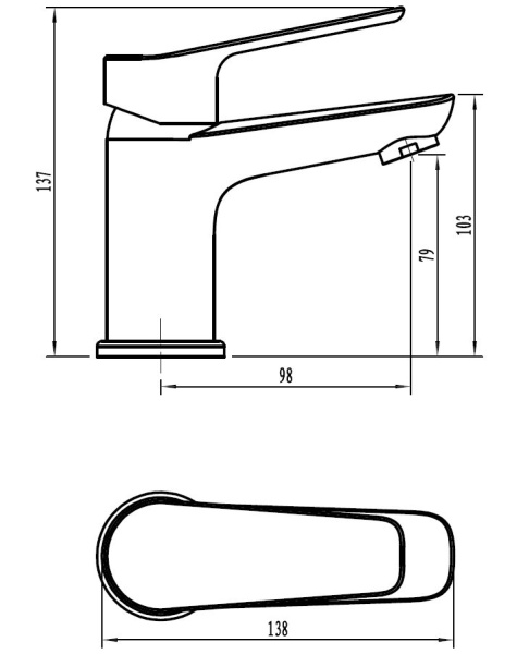 Смеситель для раковины Voda Storm STO26 хром глянцевый