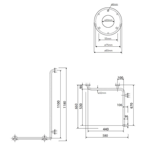 Поручень Bemeta Help Program 301112024 белый левый