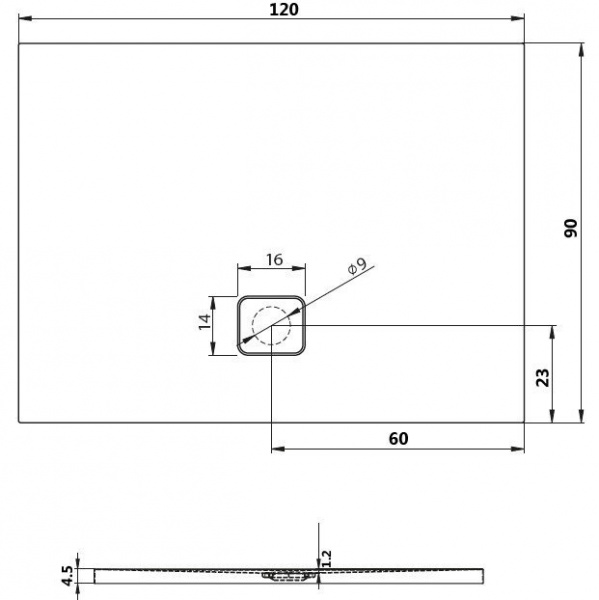 Душевой поддон Riho Basel 90x120 D005024005 белый