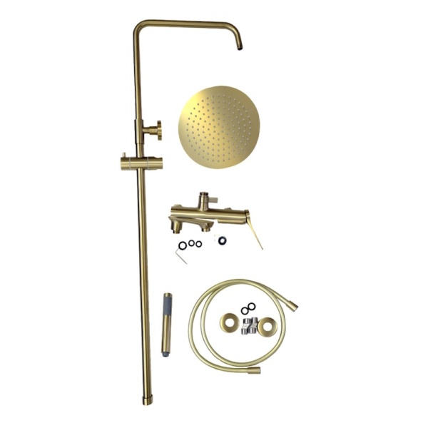 Душевая стойка со смесителем Esko Shanghai Gold ST1425SHAGold золотой сатин матовая