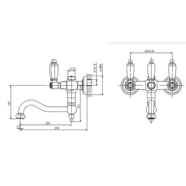 Смеситель для ванны Caprigo Adria-Classic Metal Edition 03M-518-vot бронза
