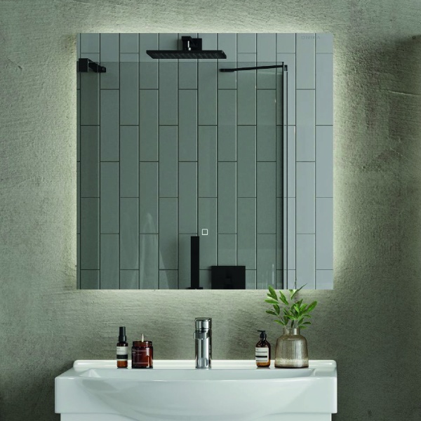 Зеркало Onika Люма 70x70 207048 белое с подсветкой и сенсором