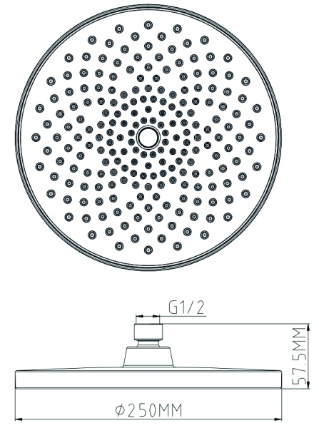Верхний душ Esko TS2500 хром