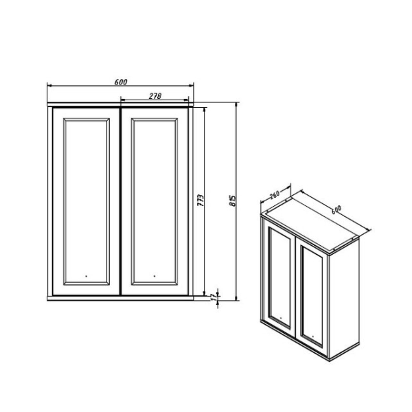 Шкаф Caprigo Albion 10395 60 см подвесной (эмаль)