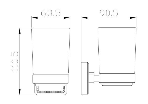 Стакан для зубных щеток Wonzon & Woghand Roma WW-7221 бронза брашированный с держателем