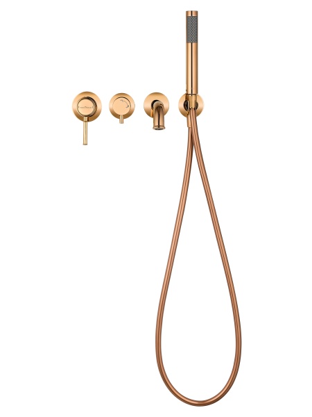 Смеситель для ванны Wonzon & Woghand Tor WW-88889073-RG розовое золото глянцевый с душевым гарнитуром