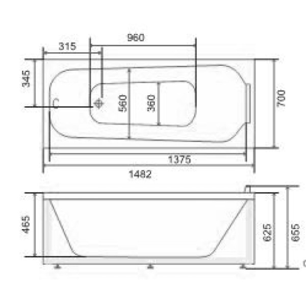 Ванна акриловая BellSan Лайма 150x70 BS.LA-A1490700 белая