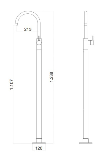 Смеситель напольный Webert Rimini RI832101010 золото глянцевый