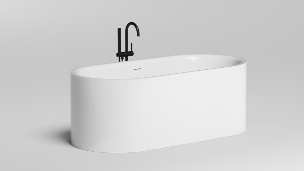 Ванна из литьевого камня Salini Perla 170x80 1049101G белая глянцевая отдельно стоящая