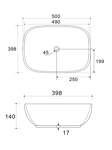 Накладная раковина Wonzon & Woghand Tahoe WW-RN41286-MW белая