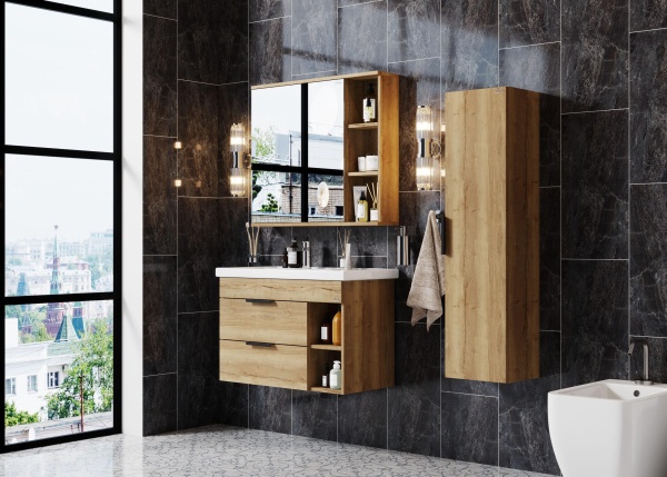 Зеркальный шкаф Onika Легран 208092 80 см дуб галифакс