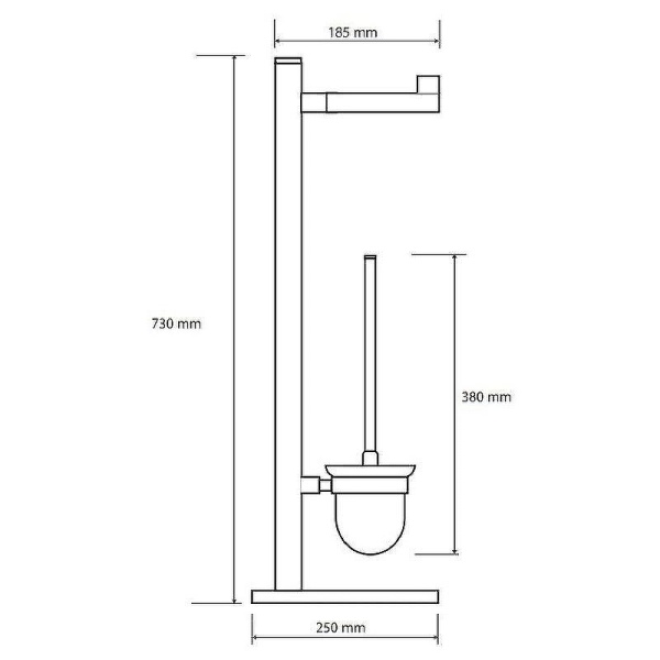 Туалетный ершик Bemeta Omega 104836012 хром глянцевый с держателем для туалетной бумаги