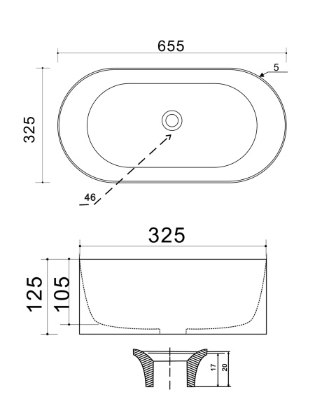 Накладная раковина Wonzon & Woghand Ontario WW-RN41363-MW белая