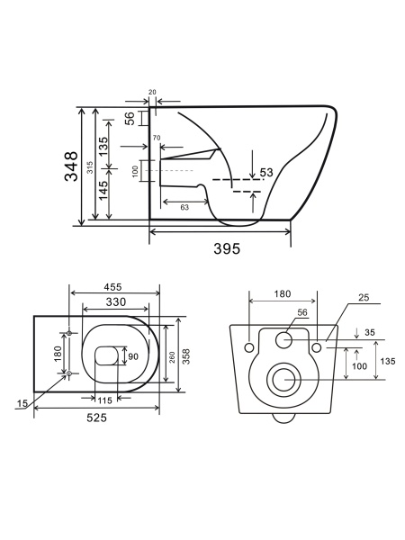 Унитаз подвесной Wonzon & Woghand Nile WW-UP2210-MG серый матовый безободковый