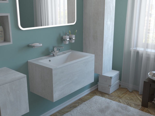 Тумба под раковину Kакса-А Cristal 22 004837 80 см белая