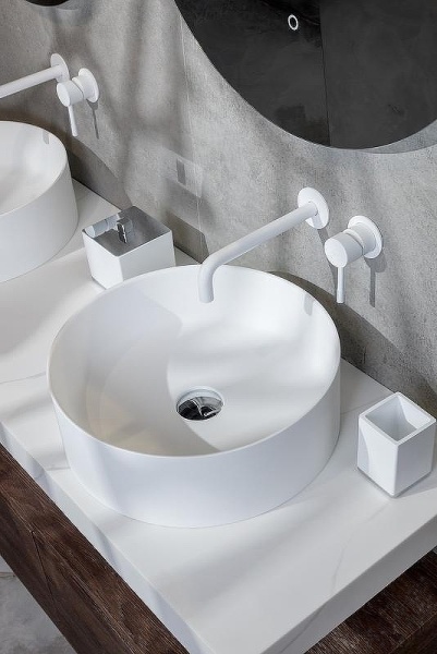 Накладная раковина Boheme Corian 40 см 819-W белая