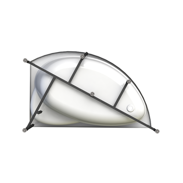 Ванна акриловая Radomir Модерна 160x100 L 2-01-0-1-1-214 угловая c каркасом