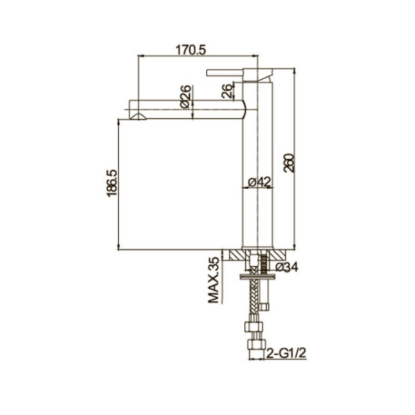 Смеситель для раковины Caprigo Don 53-023-BRG матовое золото