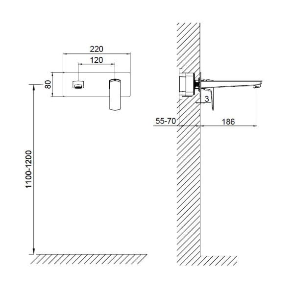 Встраиваемый смеситель Wonzon & Woghand Forza WW-88869031-BN никель брашированный
